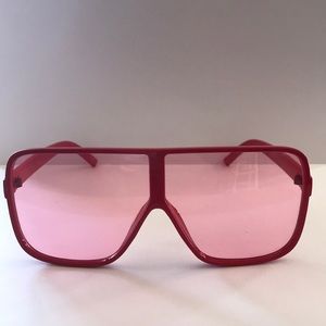 Oversized Bold Red Sunglasses.